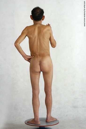 and more Nude Man Asian Standing poses - ALL Slim Short Black Standing poses - simple Realistic