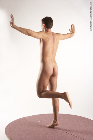 Nude Man White Standing poses - ALL Slim Short Brown Standing poses - simple Realistic