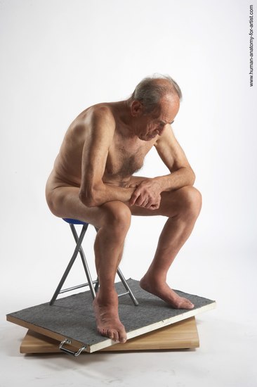 and more Nude Man White Sitting poses - simple Slim Short Brown Sitting poses - ALL Realistic