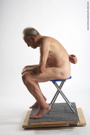 and more Nude Man White Sitting poses - simple Slim Short Brown Sitting poses - ALL Realistic