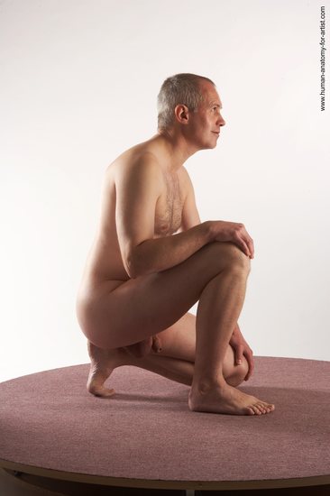 Nude Man White Kneeling poses - ALL Slim Short Grey Kneeling poses - on one knee Realistic