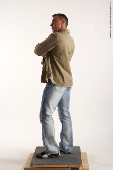 Casual Man White Standing poses - ALL Muscular Short Brown Standing poses - simple Academic