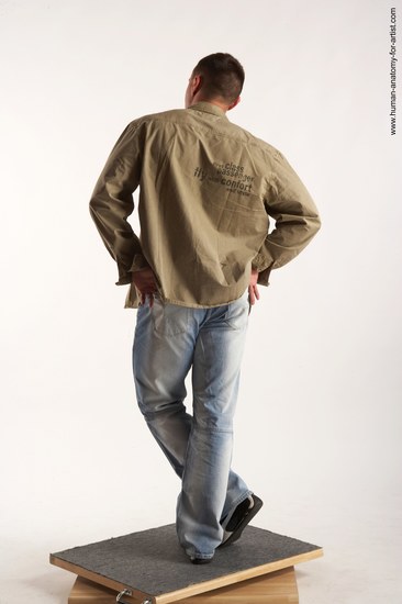 Casual Man White Standing poses - ALL Muscular Short Brown Standing poses - simple Academic