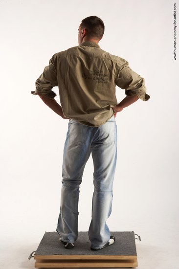 Casual Man White Standing poses - ALL Muscular Short Brown Standing poses - simple Academic