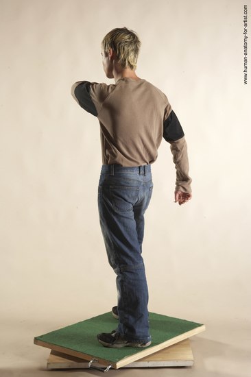 Casual Man White Standing poses - ALL Slim Short Brown Standing poses - simple Academic