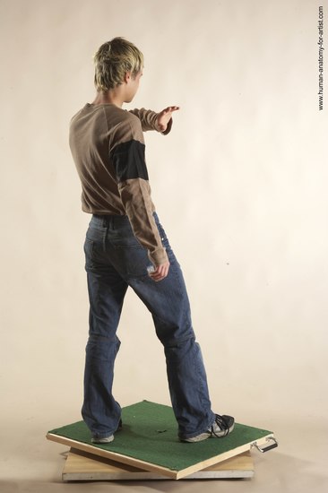 Casual Man White Standing poses - ALL Slim Short Brown Standing poses - simple Academic