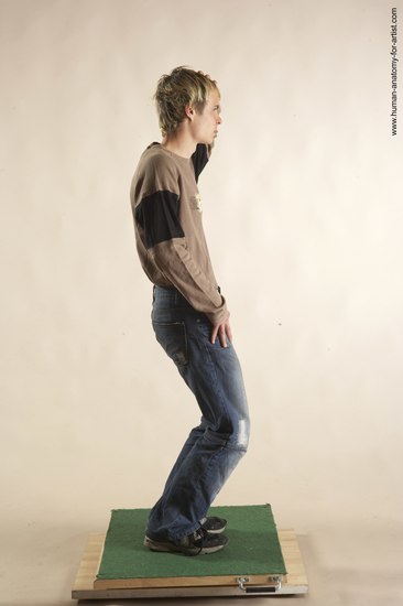 Casual Man White Standing poses - ALL Slim Short Brown Standing poses - simple Academic