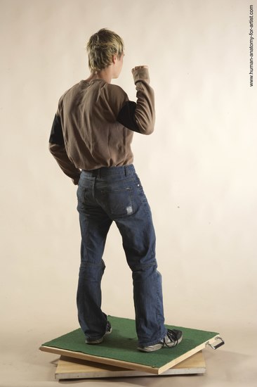 Casual Man White Standing poses - ALL Slim Short Brown Standing poses - simple Academic