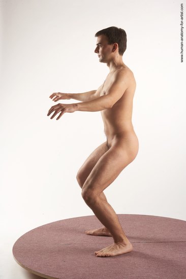 Nude Man White Standing poses - ALL Slim Short Brown Standing poses - simple Realistic