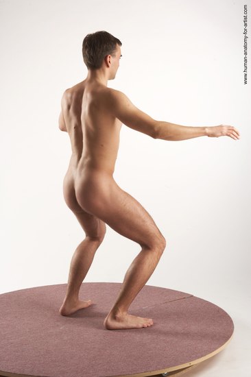 Nude Man White Standing poses - ALL Slim Short Brown Standing poses - simple Realistic