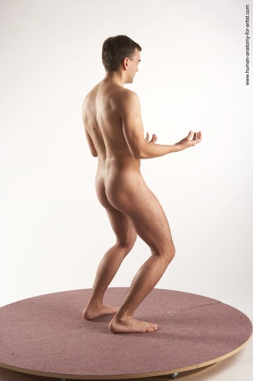 Nude Man White Standing poses - ALL Slim Short Brown Standing poses - simple Realistic