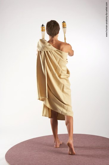 Drape Holding Man White Standing poses - ALL Athletic Short Brown Standing poses - simple Academic