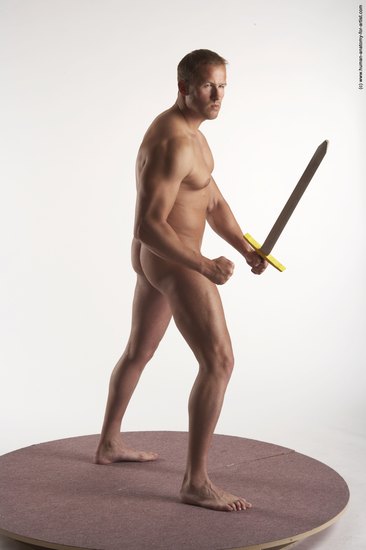 Nude Fighting Man White Standing poses - ALL Average Short Brown Standing poses - simple Realistic