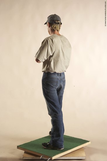 Casual Man White Standing poses - ALL Slim Short Blond Standing poses - simple Academic