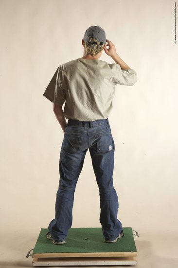 Casual Man White Standing poses - ALL Slim Short Blond Standing poses - simple Academic