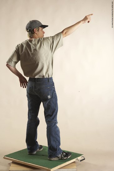 Casual Man White Standing poses - ALL Slim Short Blond Standing poses - simple Academic