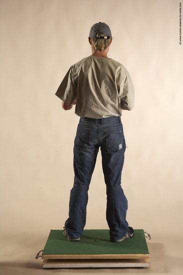 Casual Man White Standing poses - ALL Slim Short Blond Standing poses - simple Academic