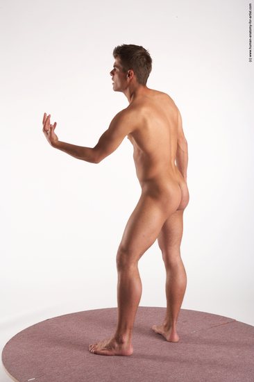 Nude Man White Standing poses - ALL Slim Short Brown Standing poses - simple Realistic