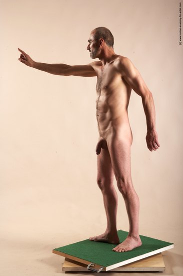 Nude Man White Standing poses - ALL Slim Bald Standing poses - simple Realistic