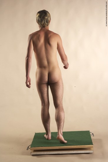 Nude Man White Moving poses Slim Short Blond Realistic