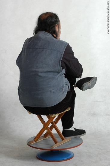 and more Casual Man Asian Sitting poses - simple Chubby Bald Black Sitting poses - ALL Academic