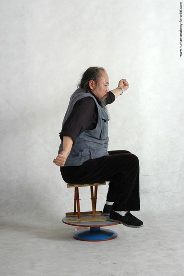 and more Casual Man Asian Sitting poses - simple Chubby Bald Black Sitting poses - ALL Academic