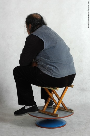 and more Casual Man Asian Sitting poses - simple Chubby Bald Black Sitting poses - ALL Academic