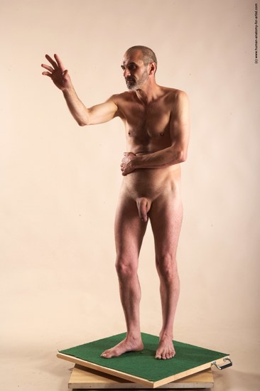 Nude Man White Standing poses - ALL Slim Bald Standing poses - simple Realistic