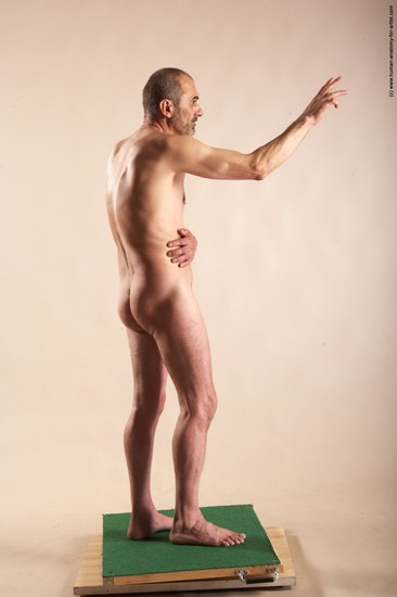 Nude Man White Standing poses - ALL Slim Bald Standing poses - simple Realistic