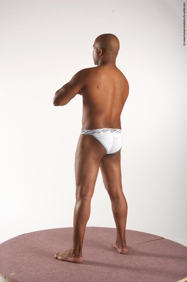 Underwear Man Black Standing poses - ALL Average Bald Standing poses - simple Academic