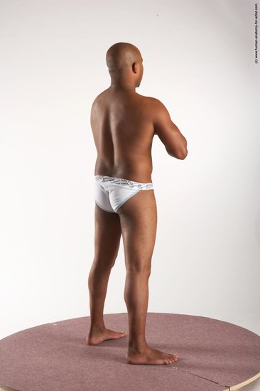 Underwear Man Black Standing poses - ALL Average Bald Standing poses - simple Academic