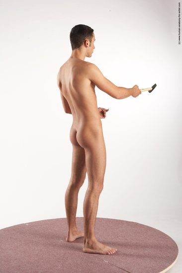 Nude Daily activities Man White Standing poses - ALL Slim Short Brown Standing poses - simple Realistic