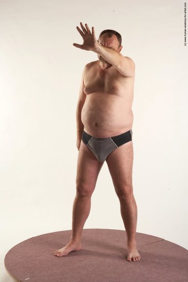 Underwear Man White Standing poses - ALL Chubby Short Brown Standing poses - simple Academic