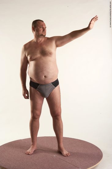 Underwear Man White Standing poses - ALL Chubby Short Brown Standing poses - simple Academic