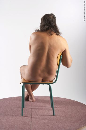 Nude Man Another Sitting poses - simple Chubby Long Grey Sitting poses - ALL Realistic