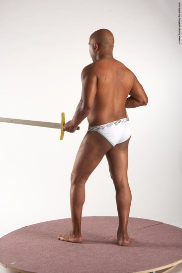 Underwear Fighting Man Black Standing poses - ALL Average Bald Standing poses - simple Academic
