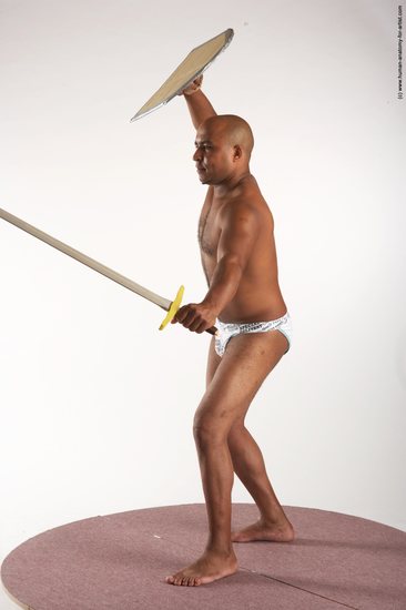 Underwear Fighting Man Black Standing poses - ALL Average Bald Standing poses - simple Academic