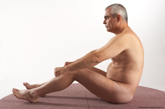 Nude Man White Sitting poses - simple Average Short Grey Sitting poses - ALL Realistic