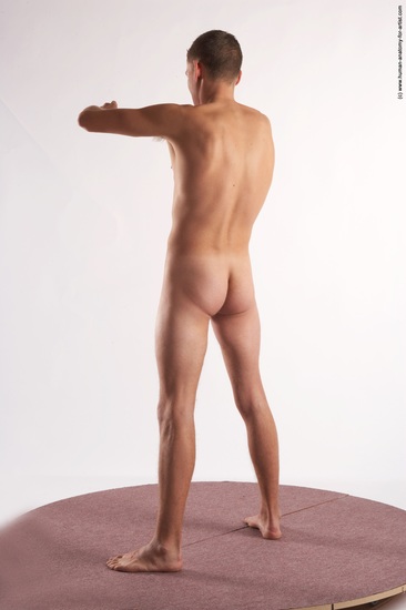 Nude Man White Standing poses - ALL Slim Short Brown Standing poses - simple Realistic