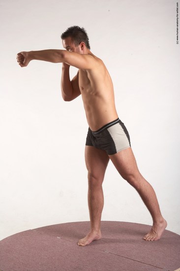 Underwear Martial art Man White Standing poses - ALL Average Short Brown Standing poses - simple Academic