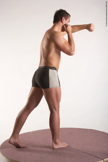 Underwear Martial art Man White Standing poses - ALL Average Short Brown Standing poses - simple Academic