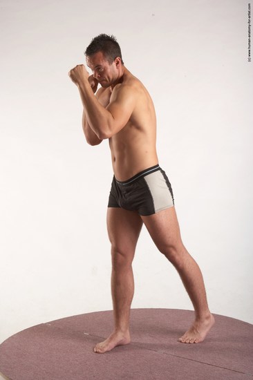 Underwear Martial art Man White Standing poses - ALL Average Short Brown Standing poses - simple Academic