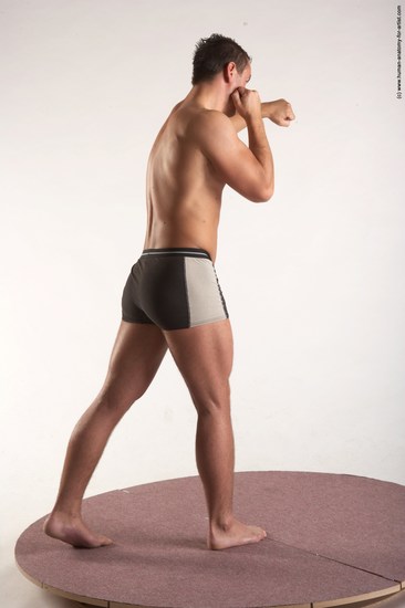 Underwear Martial art Man White Standing poses - ALL Average Short Brown Standing poses - simple Academic