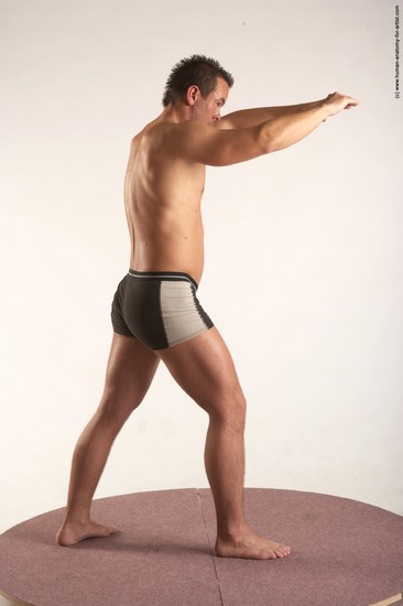 Underwear Martial art Man White Standing poses - ALL Average Short Brown Standing poses - simple Academic