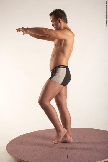 Underwear Martial art Man White Standing poses - ALL Average Short Brown Standing poses - simple Academic