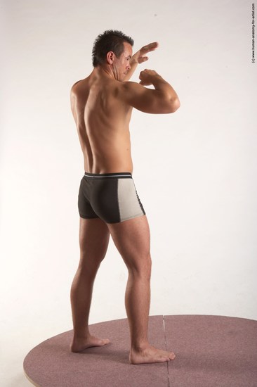 Underwear Martial art Man White Standing poses - ALL Average Short Brown Standing poses - simple Academic