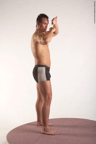 Underwear Martial art Man White Standing poses - ALL Average Short Brown Standing poses - simple Academic