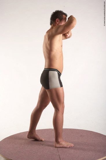 Underwear Martial art Man White Standing poses - ALL Average Short Brown Standing poses - simple Academic