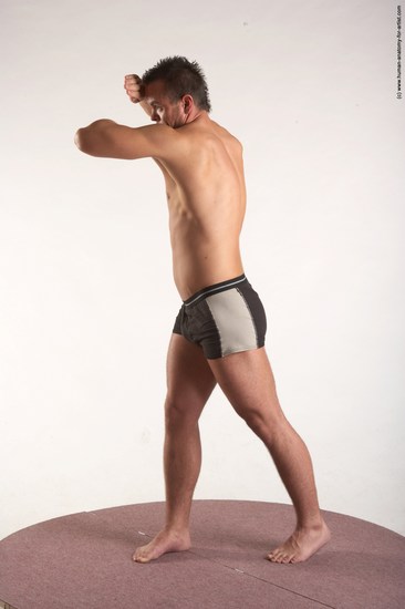 Underwear Martial art Man White Standing poses - ALL Average Short Brown Standing poses - simple Academic