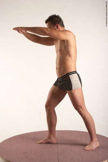 Underwear Martial art Man White Standing poses - ALL Average Short Brown Standing poses - simple Academic